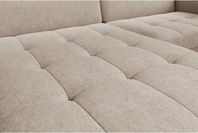 Bézs zsenília kinyitható-tárolóhelyes sarokkanapé (bal oldali-heverő résszel) Gomsi – ELTAP