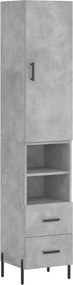 vidaXL betonszürke szerelt fa magasszekrény 34,5x34x180 cm