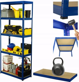 Helios fém tároló állvány 196x100x50cm 5Px175kg Lengyel Tartós