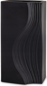 Váza Flakon Fekete Matt Modern Dekoratív Hálószoba Nappali 35 cm.