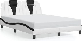 vidaXL fehér és fekete műbőr ágykeret Viana matrac nélkül 120 x 200 cm