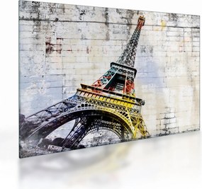 Üveg kép - Az Eiffel-torony digitális művészete (70x50 cm)