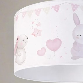 Brilagi - LED gyerekszoba függőlámpa zsinóron BOBO 1xE27/60W/230V Ø 35 cm fehér/nyuszik
