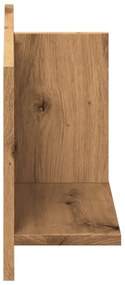 kézműves tölgy színű szerelt fa faliszekrény 70 x 16,5 x 30 cm