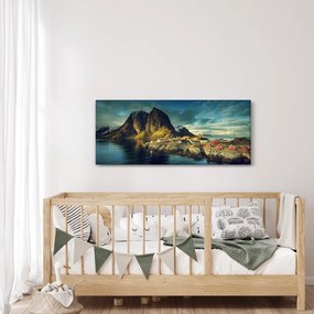 Egy halászati falu képe Norvégiában (120x50 cm)