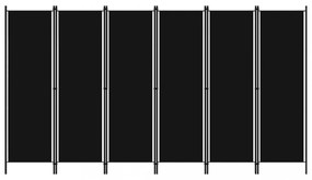 fekete 6 paneles paraván 300 x 180 cm