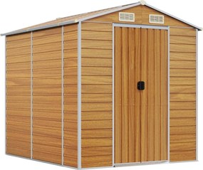 vidaXL világosbarna horganyzott acél kerti fészer 191 x 215 x 198 cm