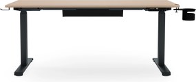 Elektromos íróasztal magasságállítással ergonomikus antracit/sonoma tölgy,1400x700 mm: ARIA