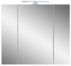 Fehér fürdőszoba szekrény tükörrel 76x71 cm - Germania