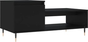 vidaXL fekete szerelt fa dohányzóasztal 100 x 50 x 45 cm