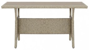 szürke polyrattan kerti asztal 120 x 70 x 66 cm