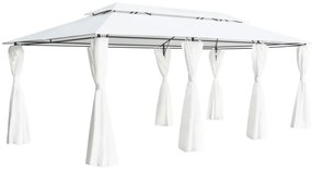 fehér pavilon függönyökkel 600 x 298 x 270 cm 180 g/m²