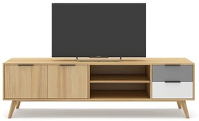 Natúr színű borovi fenyő TV-állvány 180x53 cm Elfa – Marckeric