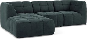 Kék bársony sarokkanapé (bal oldali-heverő résszel) Aloha – Makamii