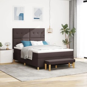 Boxspring Ăgy Mattal Ă©s Pad Dark Brown 140x200 cm Szövet