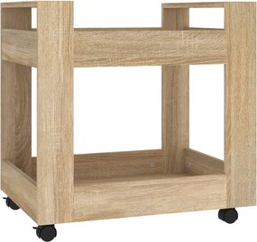 vidaXL sonoma tölgy szerelt fa asztal-kocsi 60 x 45 x 60 cm