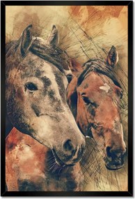 Poszterek keretben 40x60 Lófejek