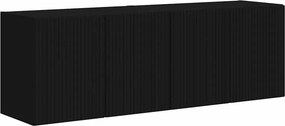 vidaXL TV Fali Szekrény 2 pcs Fekete 59,5 x 31 x 40 cm Faanyag
