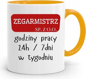 Sárga Bögre Óramesternek Munkaidő Ajándék fényképes nyomtatással