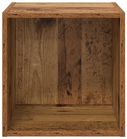 Fali Szekrény polcokkal 2 pcs Régi fa 37 x 37 x 37 cm Faanyag