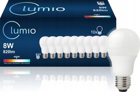 10x Led Izzó E27 8W 820LM 4000K Fehér Semleges Villogásmentes Prémium