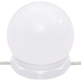 fehér tükrös szekrény LED-ekkel 90x31,5x62 cm
