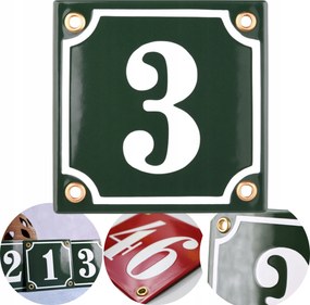 Címtábla Házszám Fém Tábla Otthonra 10x10CM Zománcozott