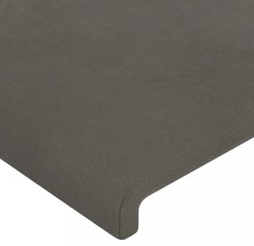 sötétszürke bársony LED-es fejtámla 80 x 5 x 78/88 cm