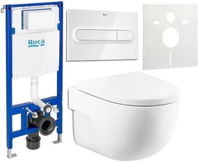 Set WC csésze Roca Meridian A346244S00, beépíthető keret Roca Duplo A890070020, A8012AC00B, A890195000, A890063000