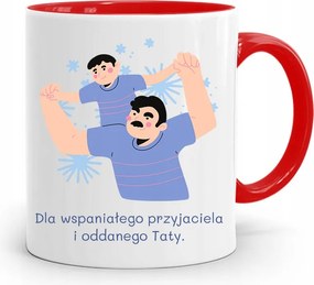 Piros Bögre Apának Az Odaadó Apának fényképes nyomtatással