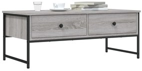 Szürke sonoma színű szerelt fa dohányzóasztal 101x49x39,5 cm
