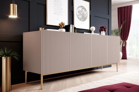Nicole 200 cm komód - antik rózsaszín MDF / arany lábak