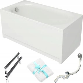 Téglalap alakú kád Cersanit Octavia 140x70 fehér lábszifon burkolat