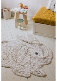 Világosszürke mosható kézi szövésű pamut gyerek szőnyeg 130x135 cm Bunny – Lorena Canals
