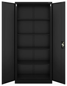 Fém iratszekrény JAN H, 900 x 1950 x 400 mm, fekete