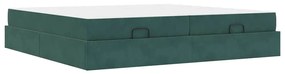 Ágykeret Sötétzöld 200 x 200 cm Bársony