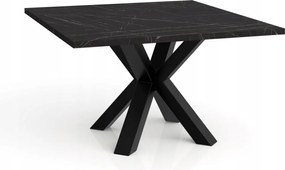 Dohányzóasztal Noé 60x60 cm nappali asztallap fekete márvány glamour