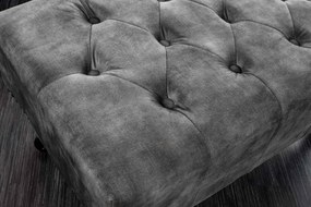 Design puff Chesterfield szürke bársony