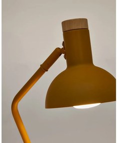 Mustársárga asztali lámpa fém búrával (magasság 37 cm) Katia – Kave Home