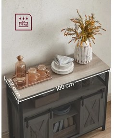 FIRA tolóajtós komód, taupe/fekete színben