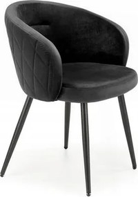 Kárpitozott velúr steppelt szék fekete nappali fésülködőasztalhoz K430