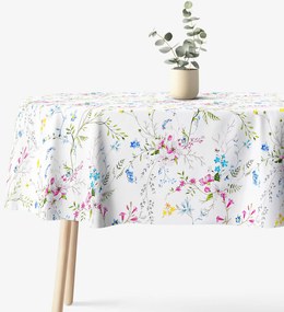 Goldea ovális pamut terítő - festett réti virágok 120 x 160 cm