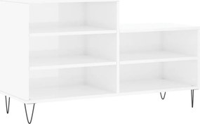 vidaXL magasfényű fehér szerelt fa cipősszekrény 102x36x60 cm