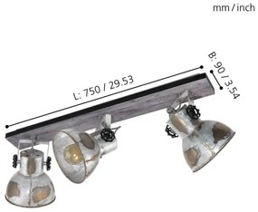 Eglo 49652 - Spotlámpa BARNSTAPLE 3xE27/40W/230V