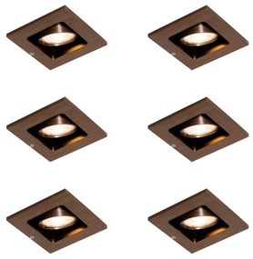 6 darabos modern, sötét bronz színű, állítható süllyesztett spotlámpa szett - Qure