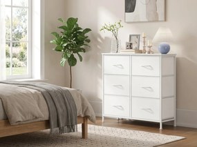Komód textil fiókokkal VELMIO 77 x 74 cm, fehér