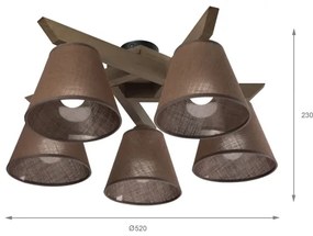 Brilagi - LED mennyezeti lámpa ANTHONY 5xE14/40W/230V dióbarna