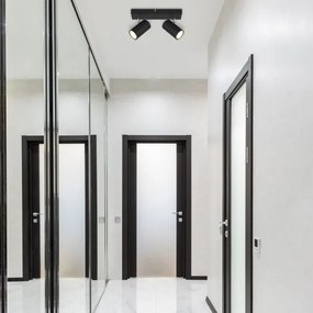 Globo 57911-2B - ROBBY 2xGU10/35W/230V fekete spotlámpa