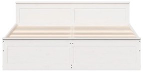 fehér tömör fenyőfa ágy matrac nélkül fejtámlával 200 x 200 cm