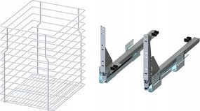 Cargo kosár alsó szekrényhez 40cm 400 Fehér 1p push Rejs teljes kihúzás